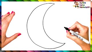 How To Draw The Moon Step By Step 🌙 Moon Drawing Easy