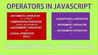 #javascriptinhindi 3 | javascript operators tutorial | arithmetic , comparison , ternary operator js