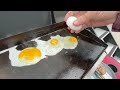 pork chops and eggs on the suburban griddle at 1 pm ￼