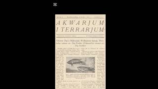 Akwarium i Terrarium 1/1925 - z historii polskiej akwarystyki, pismo które ma 100 lat !!!