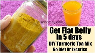 Turmeric Tea DIY Mix For Weight Loss-Get Flat Belly In 5 Days Without Diet/Exercise-Belly Fat Burner