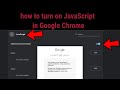 how to enable and disable JavaScript in Google Chrome