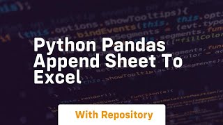 python pandas append sheet to excel