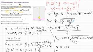 LEIFIphysik Aufgabenlösung | Standardaufgaben zum senkrechten Wurf nach oben