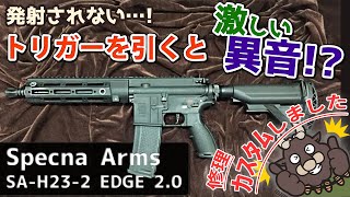 【カスタム】激しい異音!?BB弾の発射が出来ない！『オーバーホール作業、カスタム』（Specna Arms  SA-H23-2 EDGE 2.0）海外製電動ガン、サバゲー、修理、エアガン