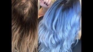 Pastel blue hair tutorial