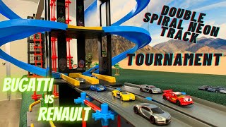 DIECAST CARS RACING | DOUBLE SPIRAL TOURNAMENT | DAY 4 | BUGATTI