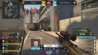 ZywOo 1v4 clutch vs Fnatic (Overpass)