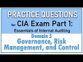 CIA Exam Part 1 - Governance, Risk Management & Control