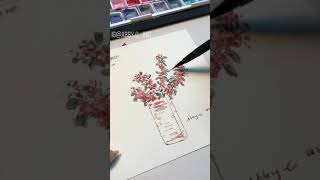 Flower in vase 7 - colouring / painting process / time lapse speed up