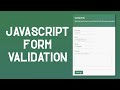 JavaScript Form Validation | How to Validate a Contact Us Form