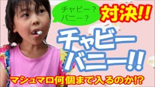 チャビーバニー!!口に何個マシュマロが入るのか!?敗者に待ち受ける罰ゲームとは…!?　（Chubby Bunny Challenge!）