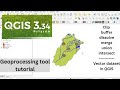 Clip, dissolve, buffer, union, merge, intersect tool in QGIS