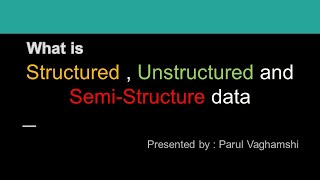 2. Structured , Semi - Structured and Unstructured nature of Data