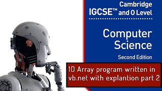 1D array explanation part 2 using input array elements, Cambridge O levels Computer Science