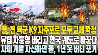 유럽형 버리고 한국형으로 자주포 통일, 오로지 K9만 사용하겠다는 폴란드 결단