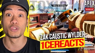 TOXIC CAUSTIC KING! 1ceReacts to ZakWylder - Apex Legends Mobile (With Subtitles)