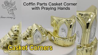 Silver Gold Casket Corners Plastic / Metal Luxury With Praying Hands