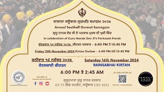 LIVE: Annual Southall Gurmat Samagam 2024 - Rainsabhai Kirtan