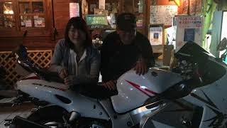 美人ライダーツーリング　2004 HONDA CBR1000RR　GSX1300R HAYABUSA　スズキ・ハヤブサ　可愛い女性ライダー