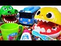 Pinkfong Baby Shark Tooth Brush Play set! Let's brush Tayo, Crocodile’s teeth #PinkyPopTOY