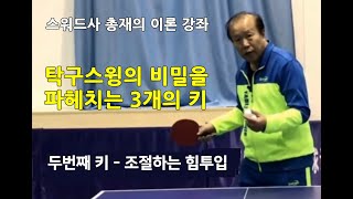 스워드사 왕지성 총재의 탁구 이론 강좌 : 탁구스윙 비밀을 파헤치는 3개의 열쇠 (두번째 키 : 조절하는 힘의 투입)