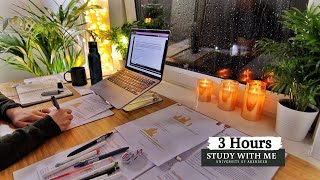 3 HOUR STUDY WITH ME | Background noise, 10 min Break, No music, Study with Merve