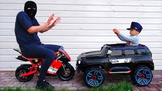 Funny Senya Unboxing Police Car Ride On Power Wheel Police Car for Kids
