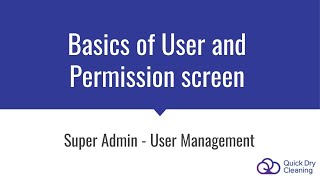 Super Admin - User Management: Understanding the Basics of User and Permission screen