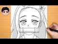 Easy Anime Drawing | How to Draw Nezuko Kamado from Demon Slayer Step-by-Step