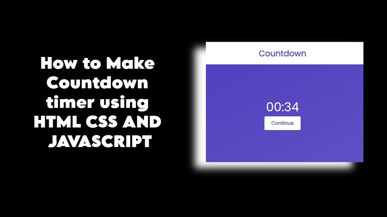 How To Make Countdown Timer Using Html Css And Javascript Youtube