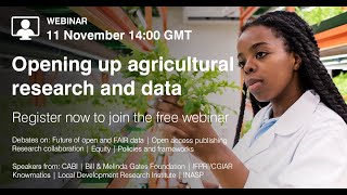 Opening up agricultural research and data webinar - November 2020