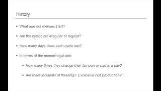 Obstetrics and Gynaecology - menorrhagia