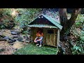 Build shelter and wooden house - Bushcraft building wild forest survival trip ep 2