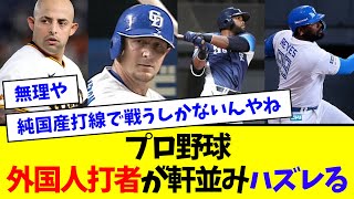 【悲報】プロ野球、外国人打者が軒並みハズレる【なんJ反応】