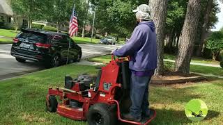 Mowing with a Toro Grandstand 36