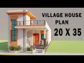 Village House Elevation,3D 20x35 3 Bedroom House Planning,New House Design