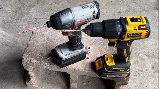 Impact Driver Vs Hammer Drill.. Drilling Holes In Concrete And Bricks