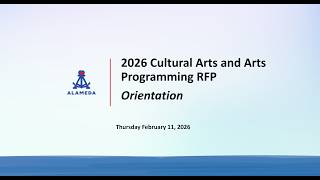 2026 Cultural Art and Arts Programming Orientation | February 11, 2026