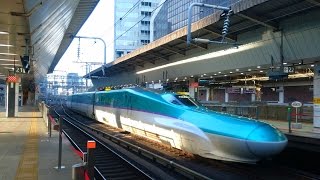 【4K】JR北海道H5系+JR東日本E6系 新幹線はやぶさ29号+新幹線こまち29号 新函館北斗・秋田行き 入線シーン