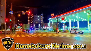 [4K HDR] 沼袋 練馬 東京夜景 東京散歩 2021.2 Numabukuro Nerima Tokyo night view Tokyo walk