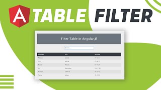 How to Create Filter Table using Angular | How to use Angular Filter in Table | Angular Tutorials