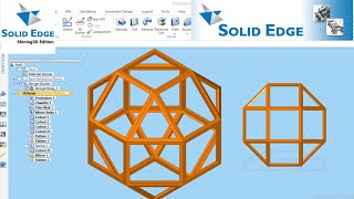 Solid edge tutorial - Solid edge circular pattern - Rhombicuboctahedron Design - Solid edge mirror