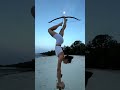 bow and arrow amazing stunt by girls foot with fire shorts