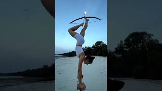 Bow and Arrow Amazing Stunt by Girls Foot with Fire #shorts