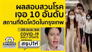 🟡 คนกรุงเทพฯติดโควิดจากที่ไหนบ้าง ผลสรุปการสอบสวนโรค มีคำตอบออกมา 10 อันดับดังนี้ l SPRiNG