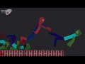 spider man hulk and superman vs giant zombie on acid sea in people playground