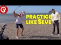 Practice golf on the beach like Seve Ballesteros