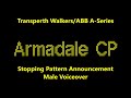 transperth a series armadale cp stopping pattern announcement male