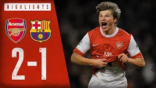 ARSHAVIIIIIIIIN! | Arsenal 2-1 Barcelona | Champions League highlights | Feb 16, 2011
